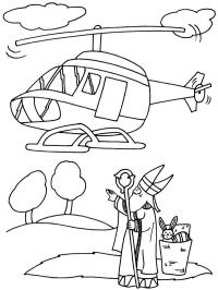 Sinterklaas gaat met de helicopter