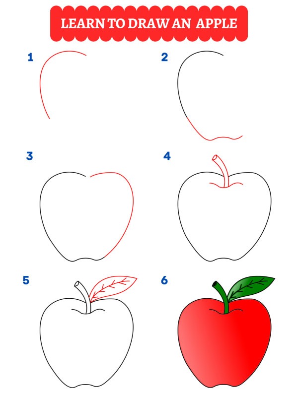 Hoe teken je een appel?