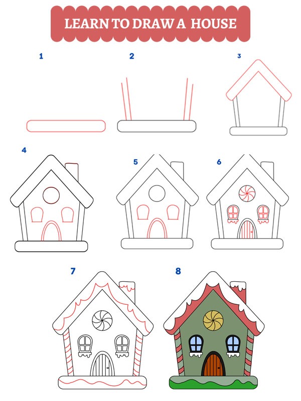 Hoe teken je een huis?