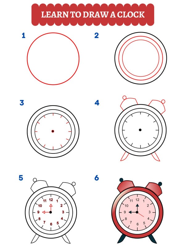 Hoe teken je een klok?
