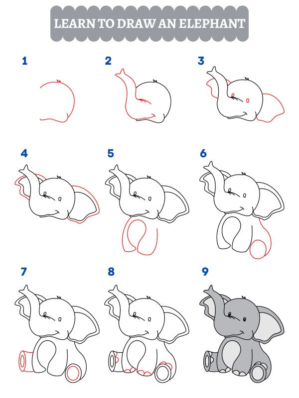 Hoe teken je een olifant?