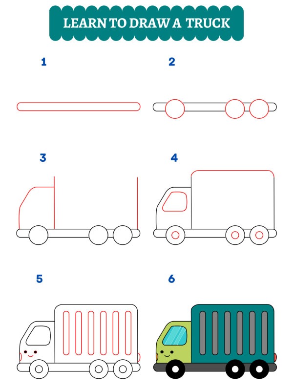 Hoe teken je een vrachtauto?