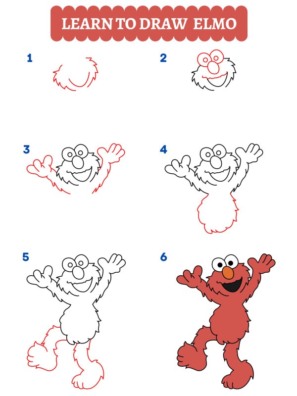Hoe teken je Elmo?