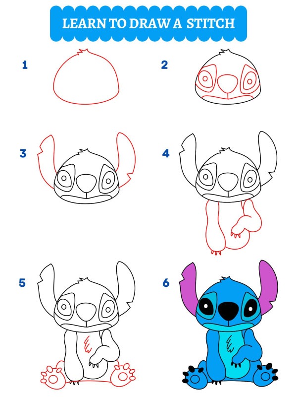 Hoe teken je Stitch?